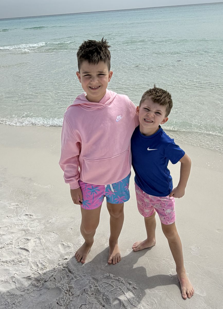 Bentley and Krew on the beach